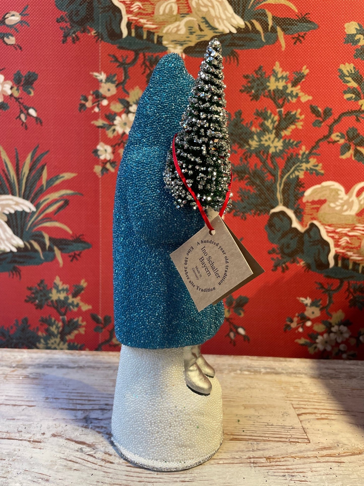 Petrol Beaded Coat Silver Boot Santa | Ino Schaller - Bon Ton goods