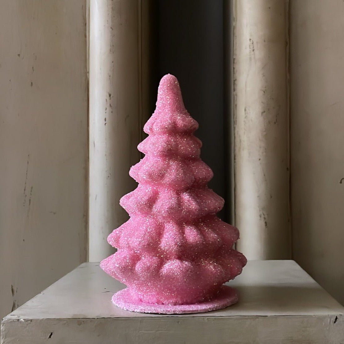 Pink Christmas Tree - Beaded Papier-Mache| Ino Schaller - Bon Ton goods