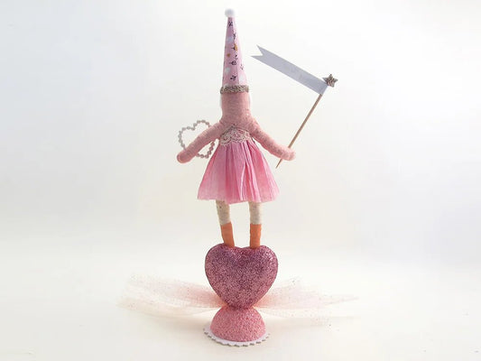 Pink Standing Heart Rock Girl Figure - Bon Ton goods