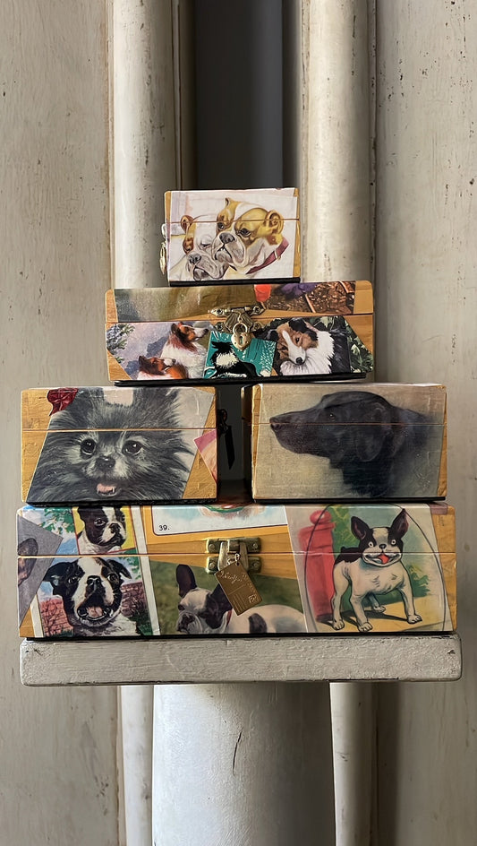 POMANORIAN DECOUPAGE BOX #1 - Medium - Bon Ton goods