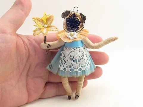 Pug Girl - Vintage Inspired Spun Cotton - Bon Ton goods