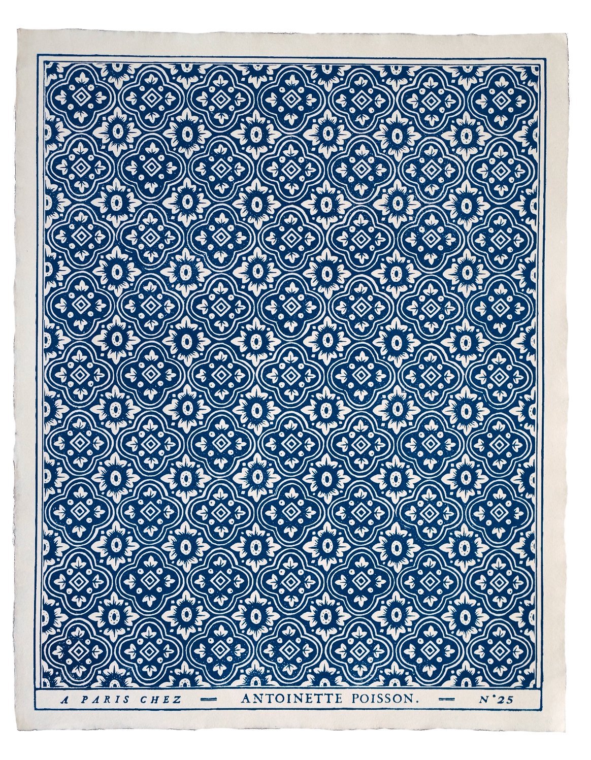 'Renaissance' Bleu Indigo Handmade Domino Paper | Antoinette Poisson - Bon Ton goods