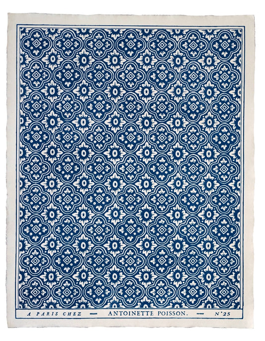 'Renaissance' Bleu Indigo Handmade Domino Paper | Antoinette Poisson - Bon Ton goods