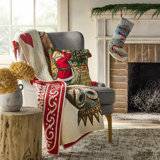 Reversible King of Hearts Owl Card Quilt | John Derian - Bon Ton goods