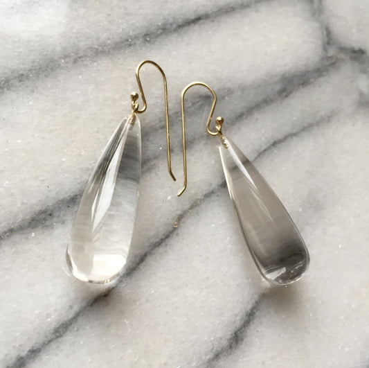 Rock Crystal Drop Earrings - Bon Ton goods