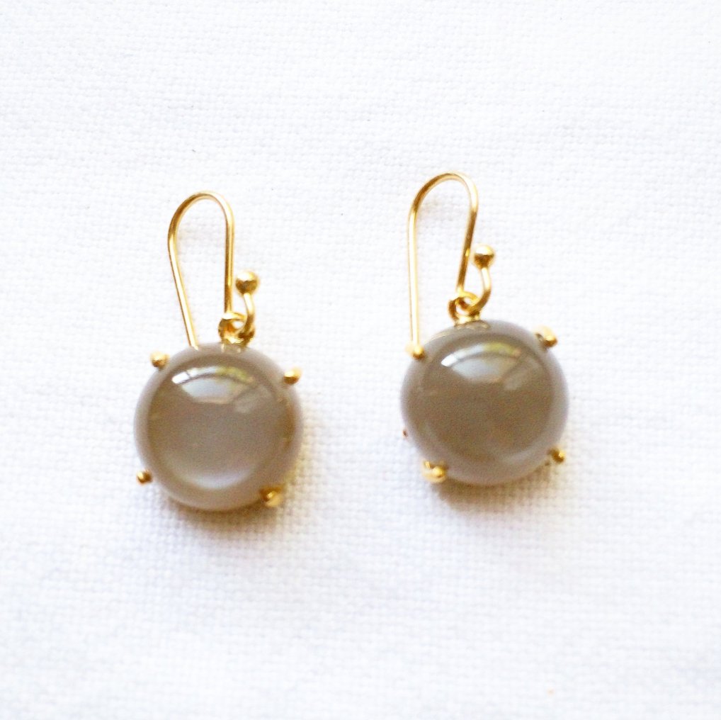 Round Ceylon Moonstone Earrings - Bon Ton goods