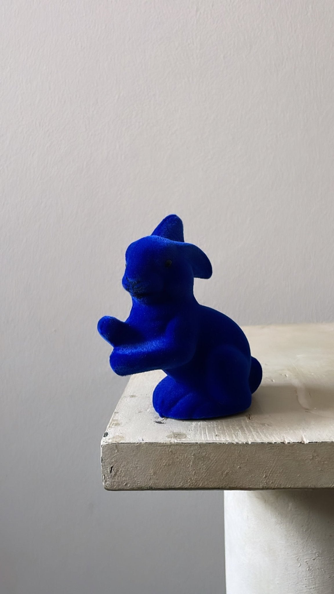 Royal Blue Velvet - Extra Small Sitting Bunny, | Ino Schaller - Bon Ton goods