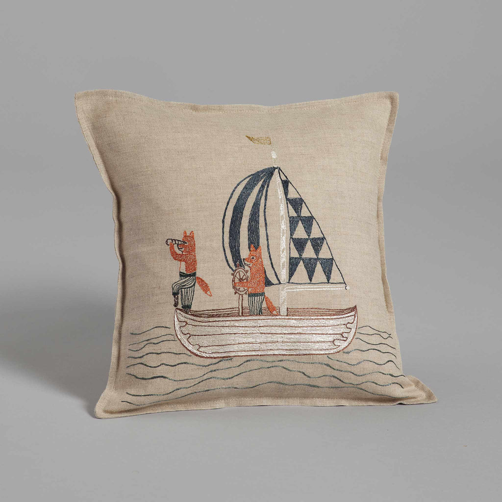 Sailing Foxes Pillow | Coral & Tusk - Bon Ton goods