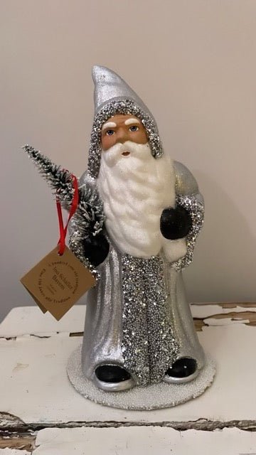 Santa no. 16 - Silver with Silver Beaded Trim | Ino Schaller - Bon Ton goods