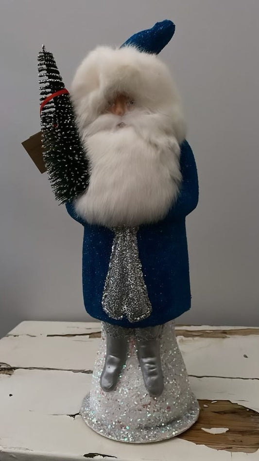 Santa no. 17 - Beaded Bright Blue with Silver Trim | Ino Schaller - Bon Ton goods