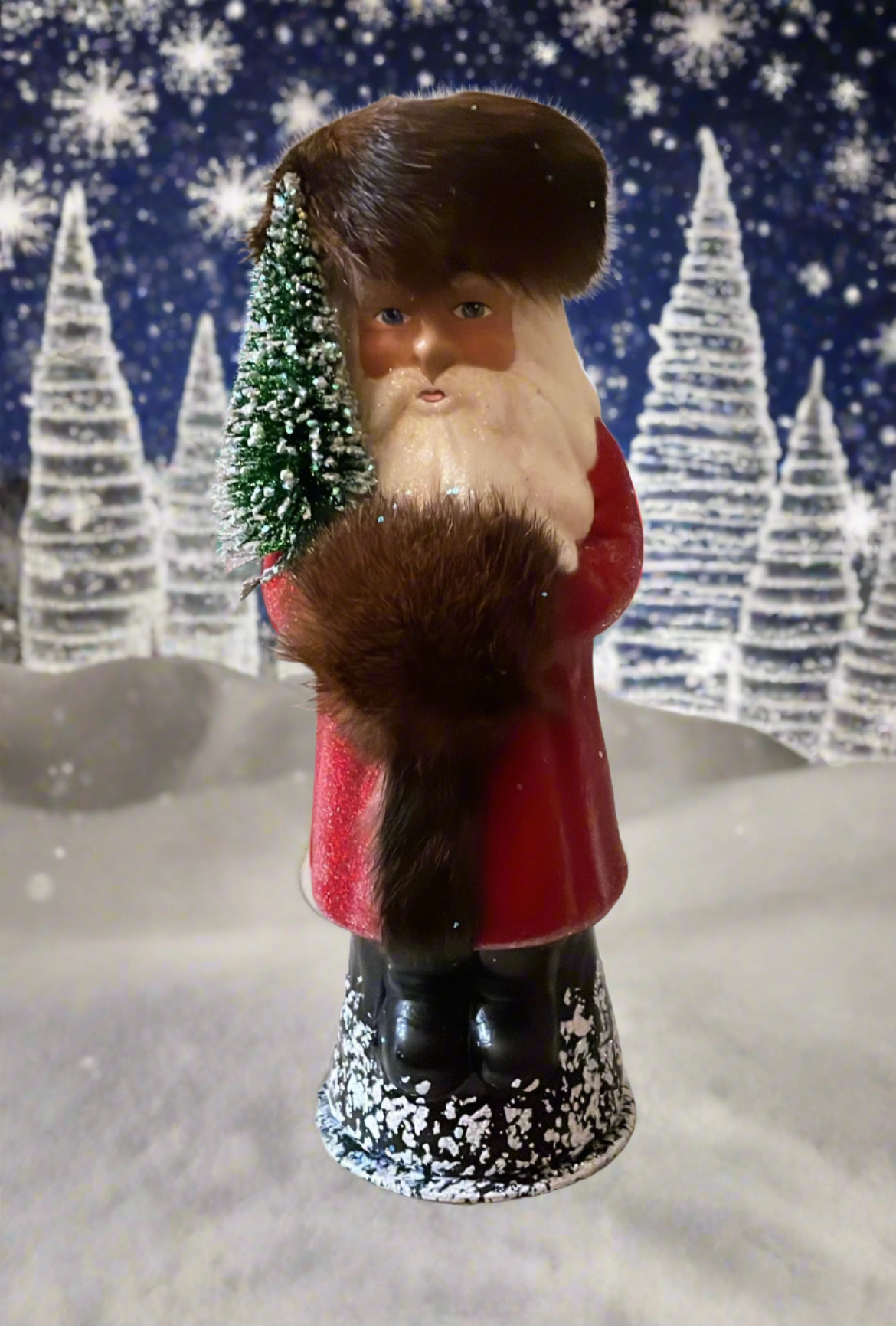 Santa Red Beaded Coat with Fur Hat and Muff | Ino Schaller