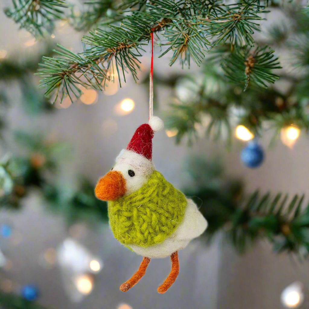Santa Swedish Goose Ornament | Christmas Ornament - Bon Ton goods