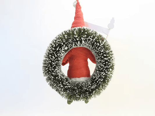 Santa Wreath Ornament | Vintage by Crystal Spun Cotton Ornament - Bon Ton goods