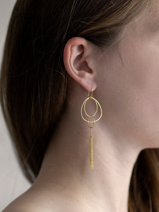 Saturn Gold Plated Earrings - Bon Ton goods