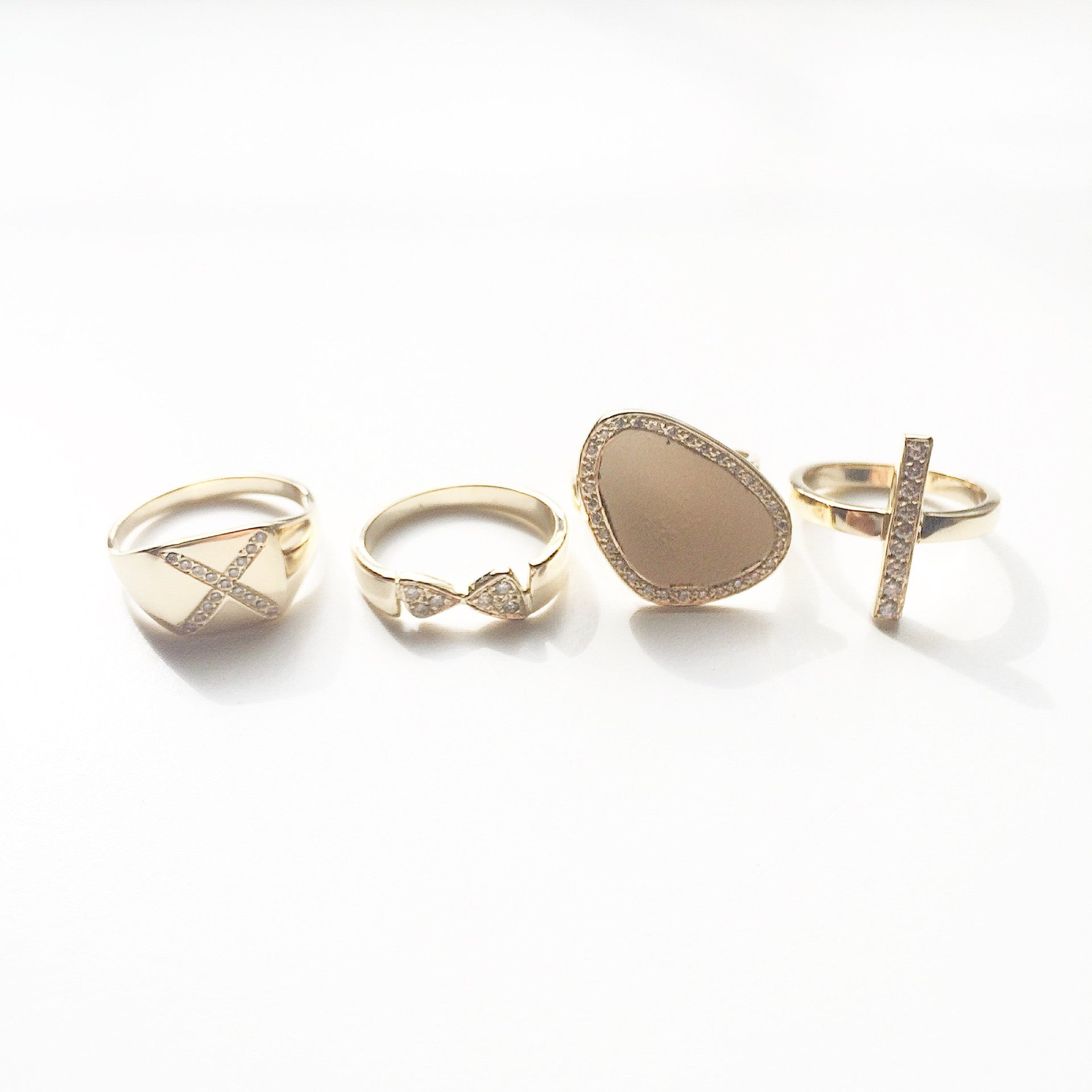 Signet Diamond X Ring - Bon Ton goods