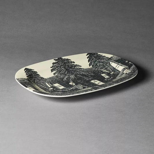 Skeleton and Cemetery Oval Serving Tray | John Derian - Bon Ton goods