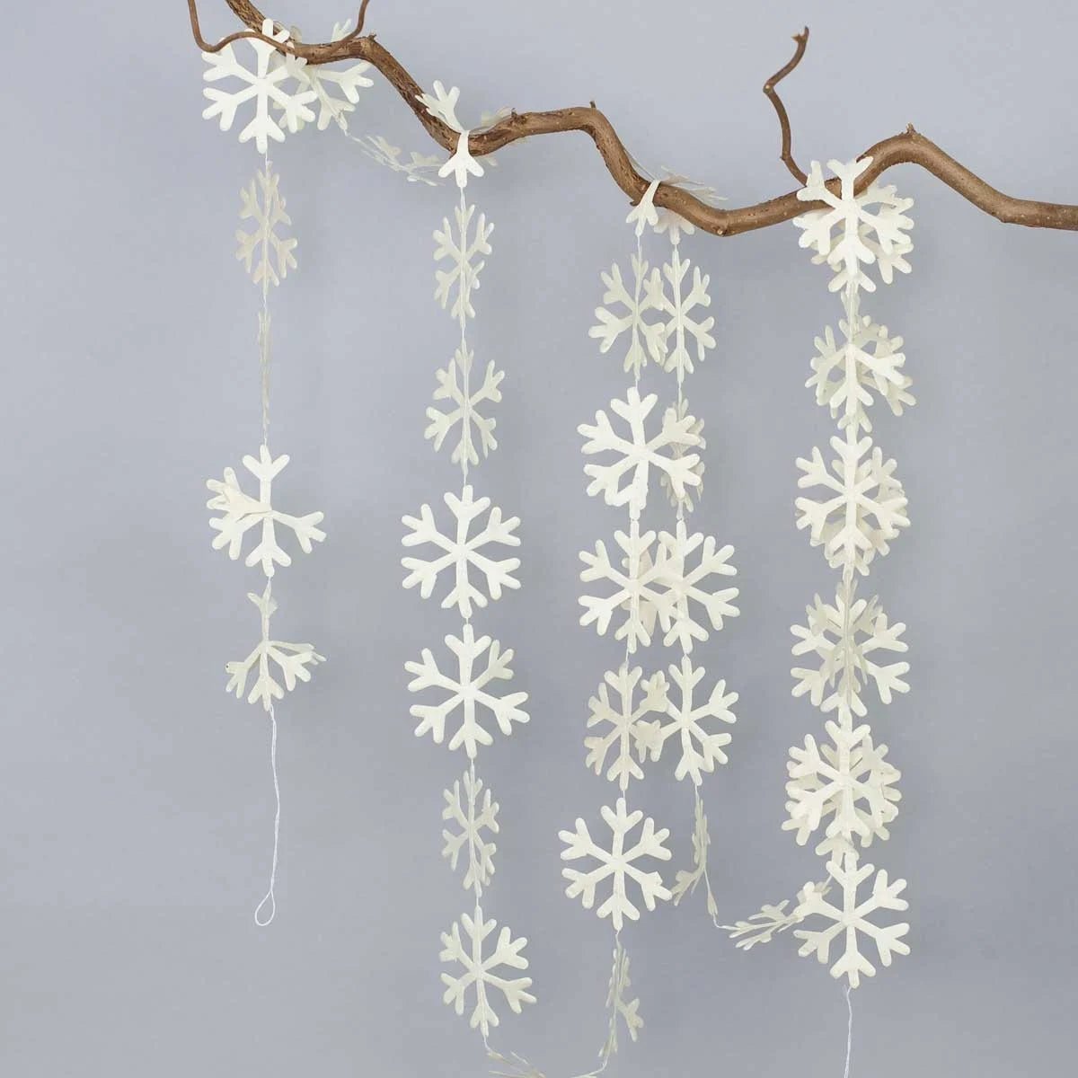 Snow Garland, White | Christmas Ornament - Bon Ton goods