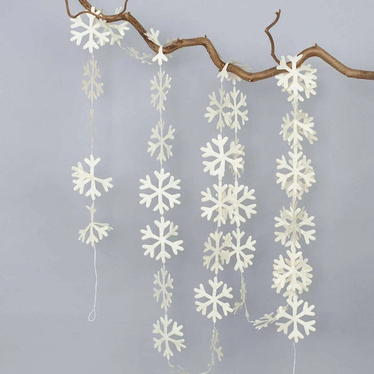 Snow Garland, White | Christmas Ornament - Bon Ton goods