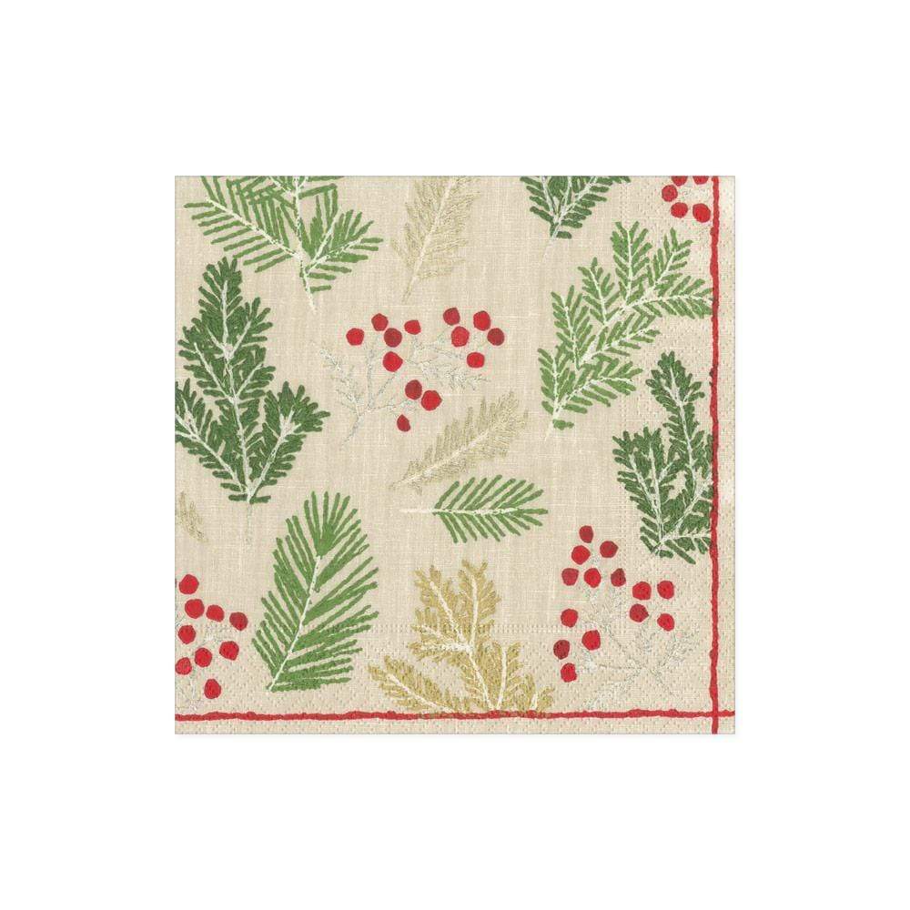 Springs and Berries in Linen Luncheon Napkins | Caspari - Bon Ton goods