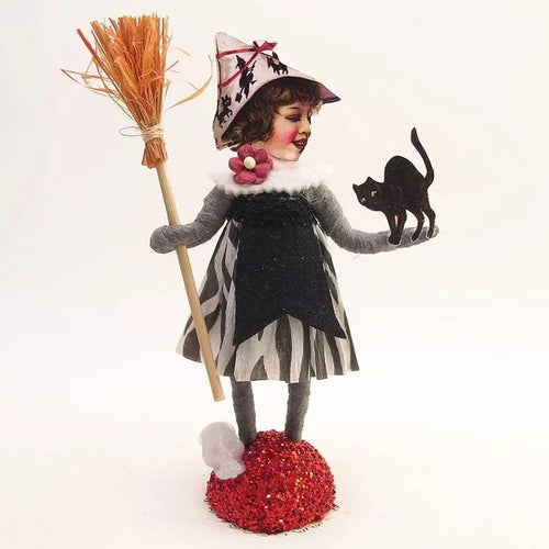 Spunky Witch Figure - Vintage Inspired Spun Cotton - Bon Ton goods