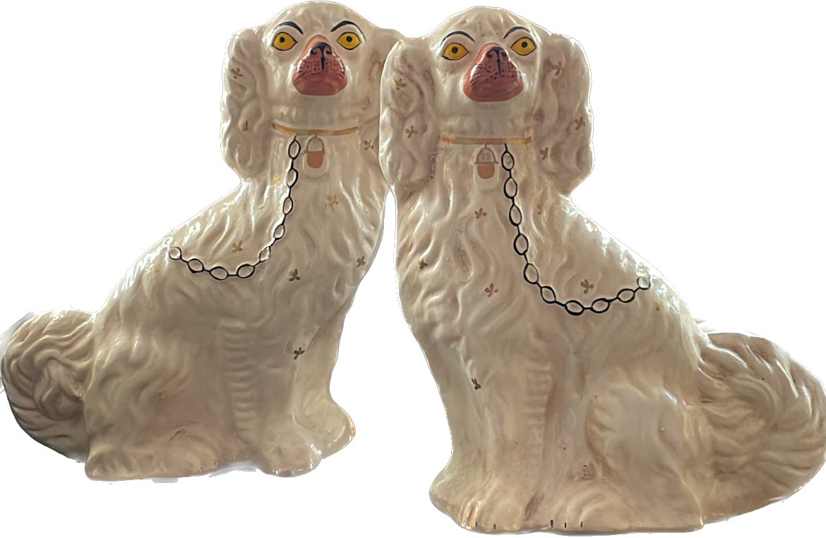 “Staffordshire Dogs” Pair Paper Mache - Bon Ton goods