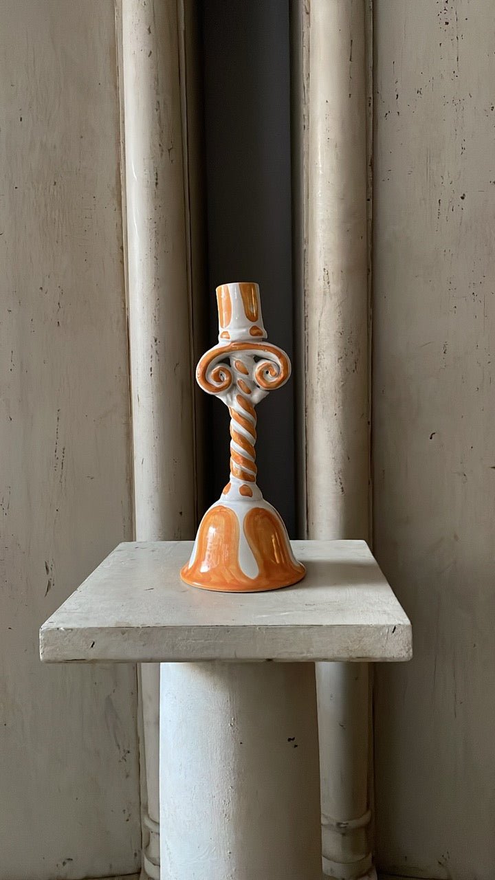 Striped Candle Holder Yellow - Bon Ton goods