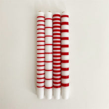 Load image into Gallery viewer, STRIPED CANDLE - RED/WHITE - Bon Ton goods
