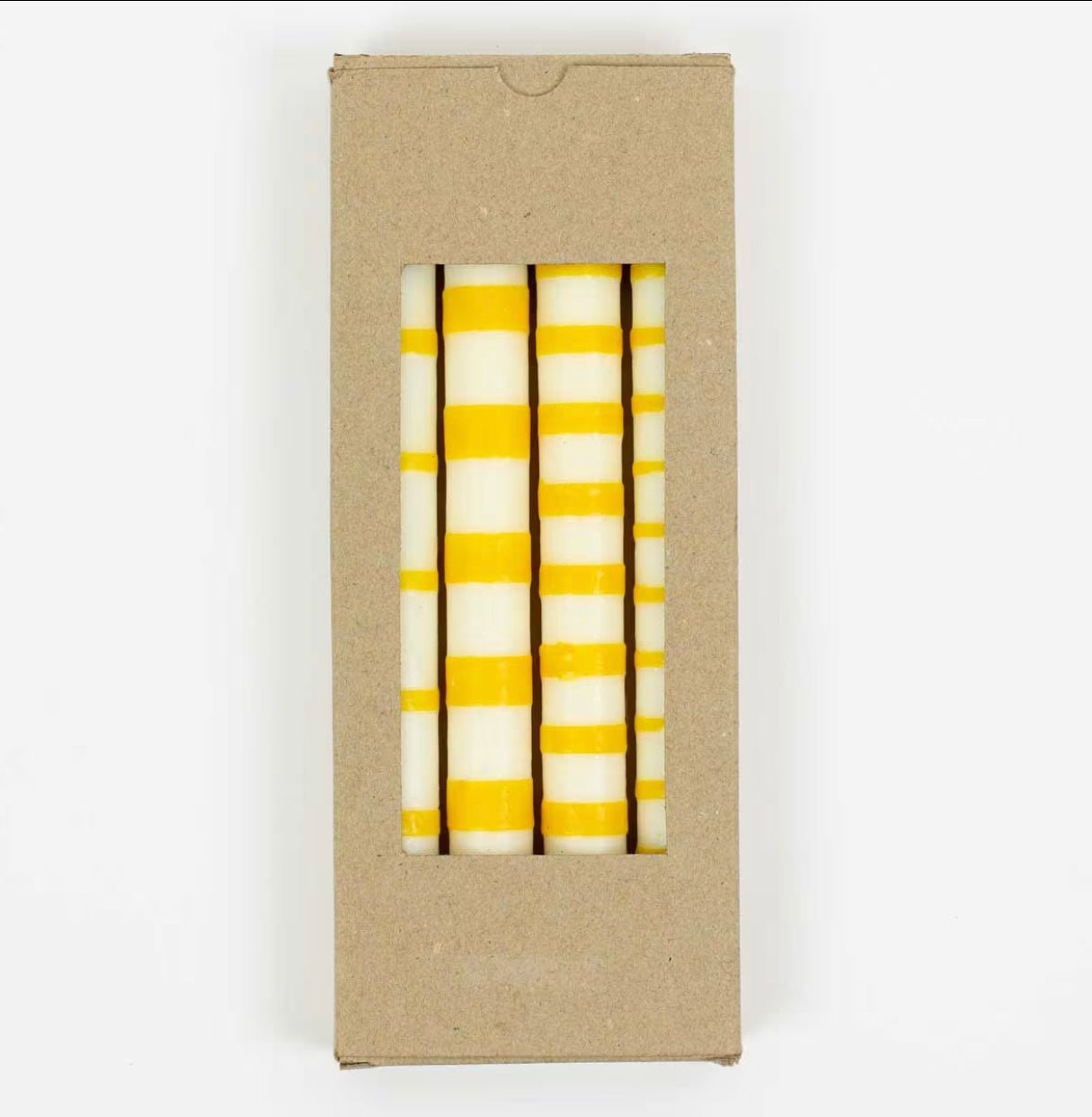 STRIPED CANDLE - YELLOW/WHITE - Bon Ton goods