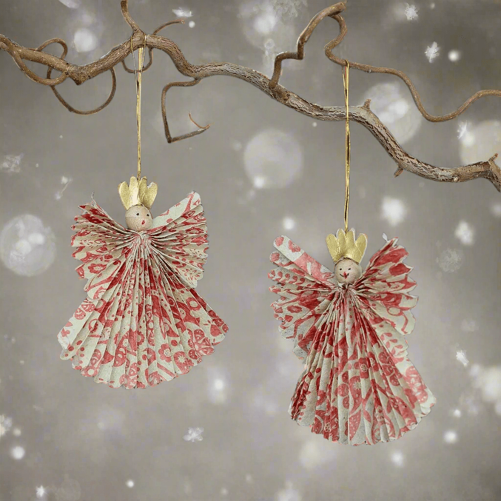 Swedish Greta Angel Ornament, 2-pack | Christmas Ornament - Bon Ton goods