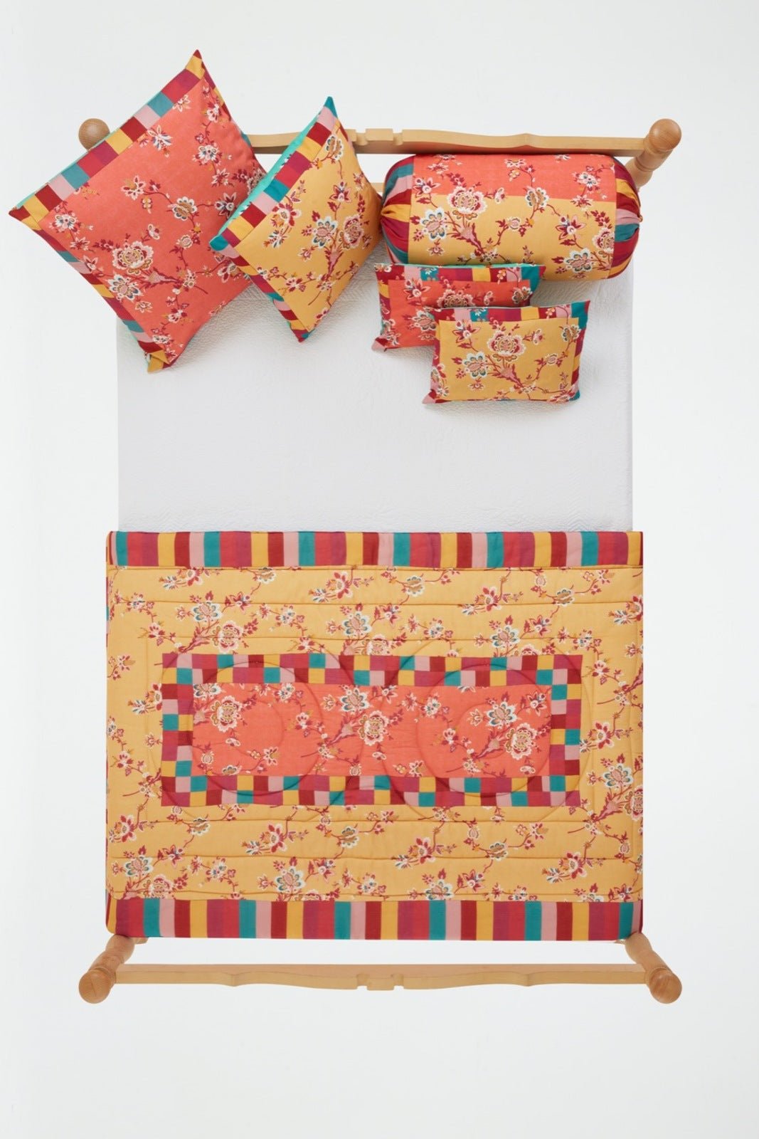 Swiss Geranium Yellow Pillow - Bon Ton goods