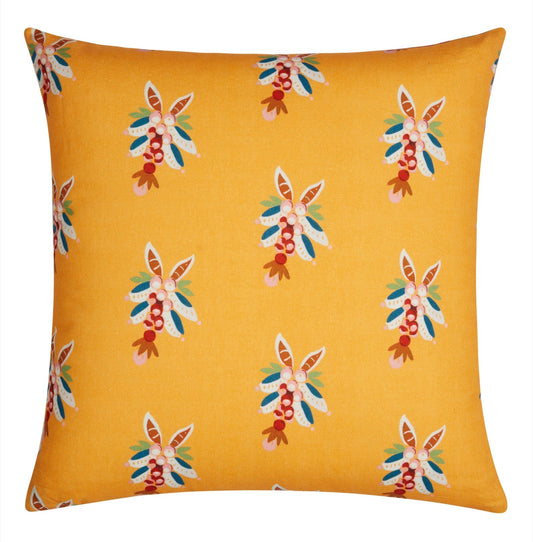 Swiss Geranium Yellow Pillow - Bon Ton goods