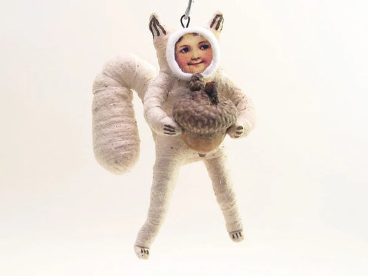 Tea Stain Squirrel Child Ornament - Bon Ton goods