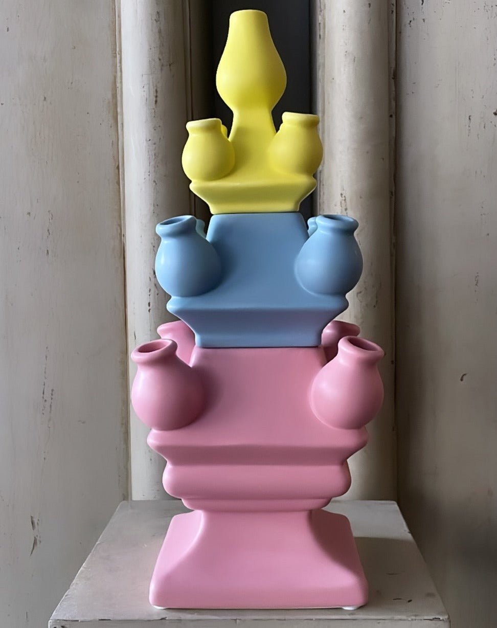 Three Tier Tulip Vase Neapolitan | Heinen Delfts Blauw - Bon Ton goods