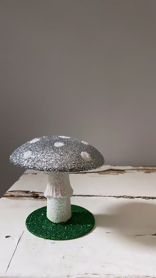 Tiny Glitter Mushroom - Silver - Bon Ton goods