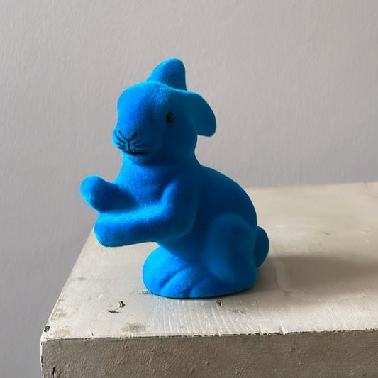 True Blue Velvet - Extra Small Sitting Bunny, Ino Schaller - Bon Ton goods