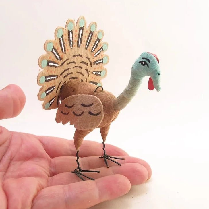 Turkey Ornament/Figure - Vintage Inspired Spun Cotton | Vintage by Crystal Spun Cotton Ornament - Bon Ton goods