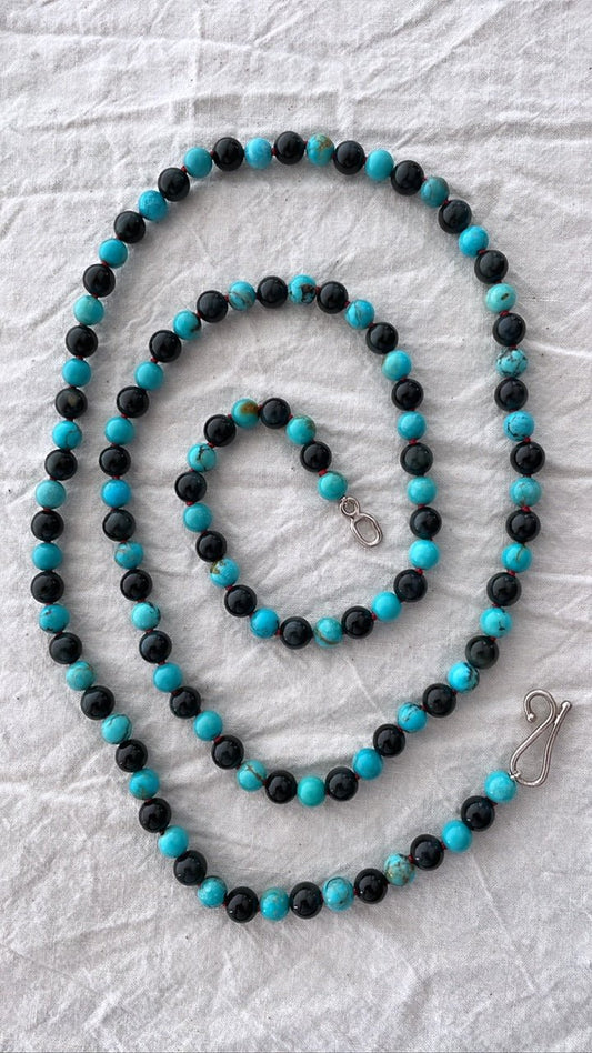 Turquoise and Hawk's Eye Necklace - Bon Ton goods