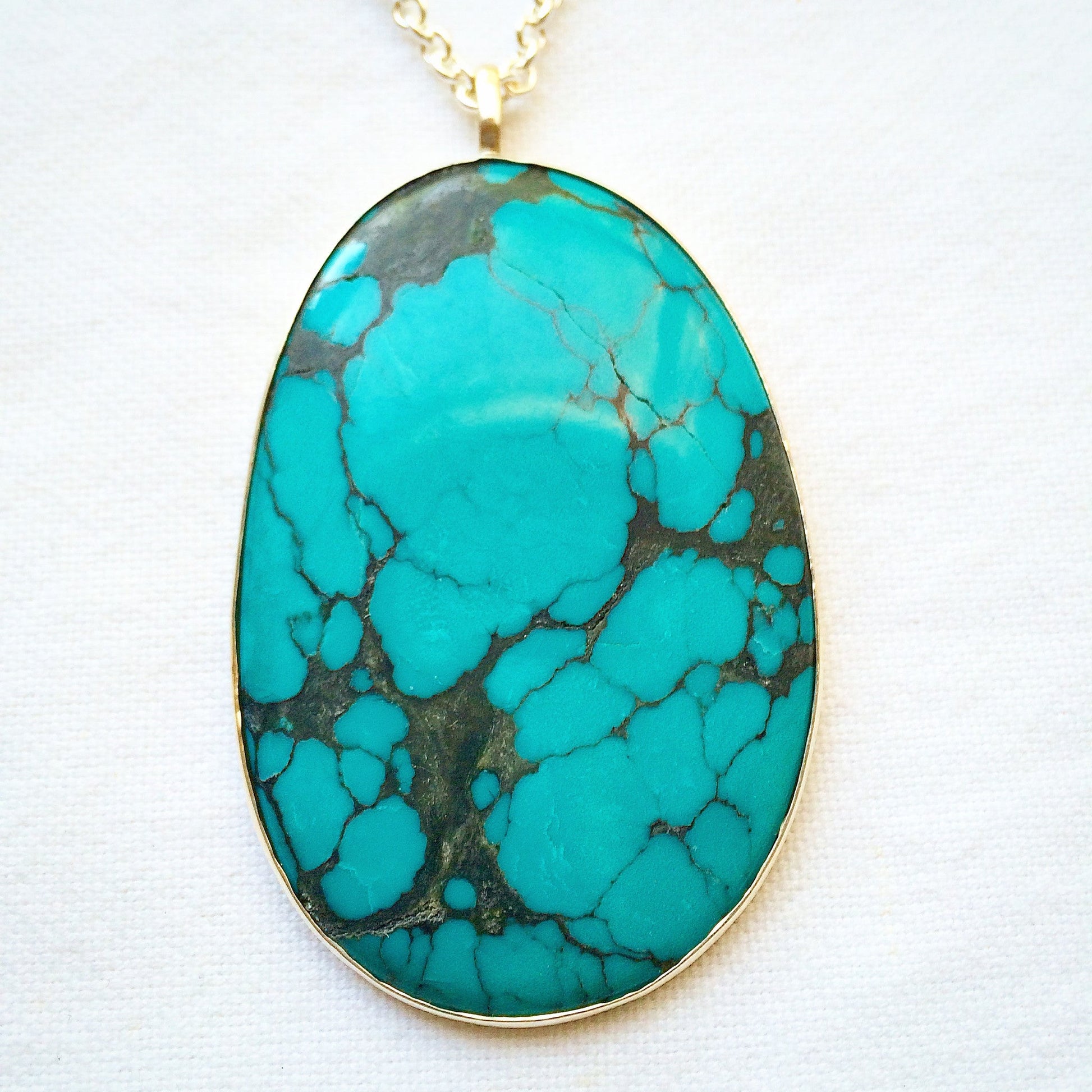 Turquoise Slab Pendant - Bon Ton goods
