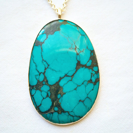 Turquoise Slab Pendant - Bon Ton goods