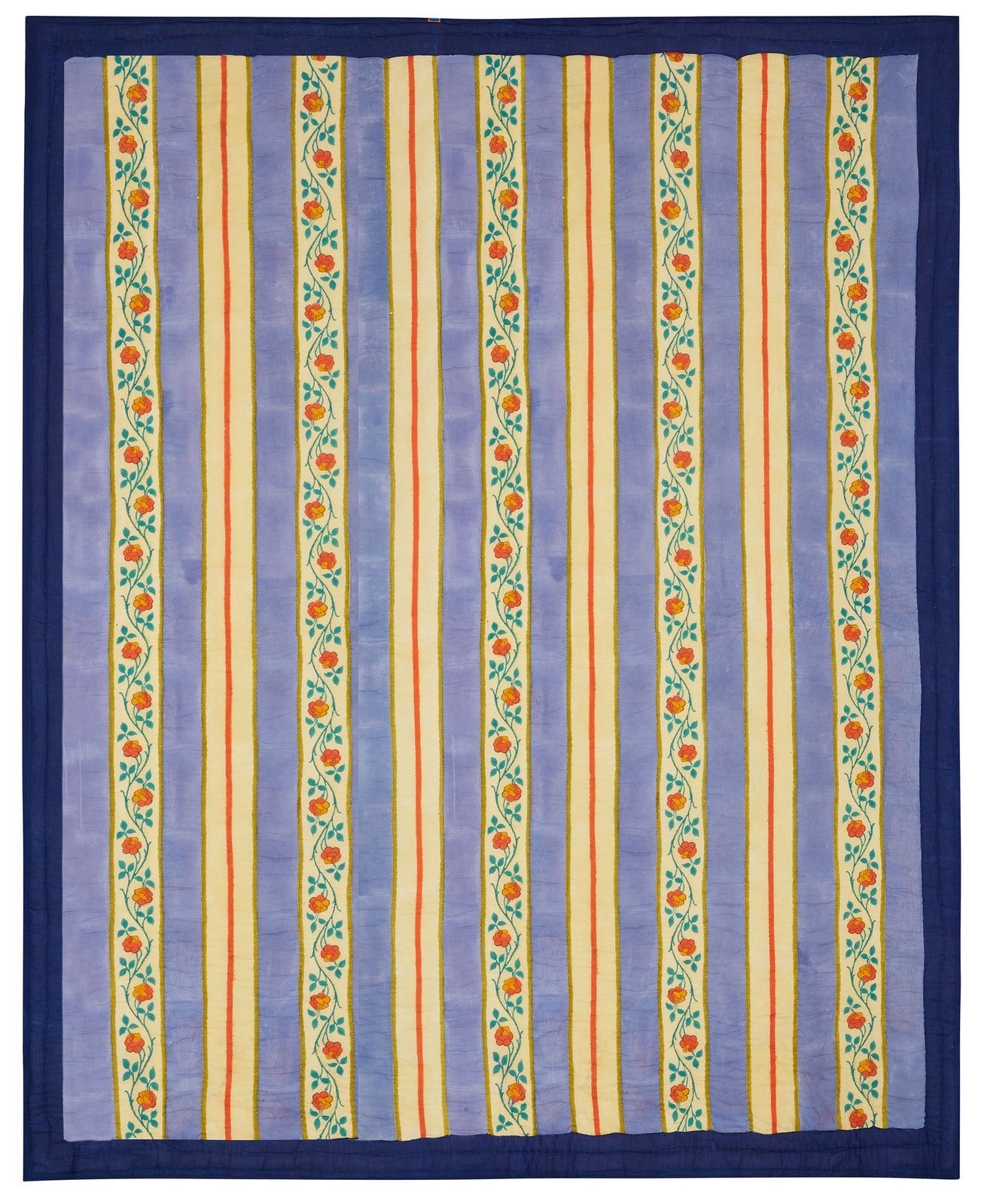 Varanasi Stripes Pervinch - Reversible Quilt - Bon Ton goods