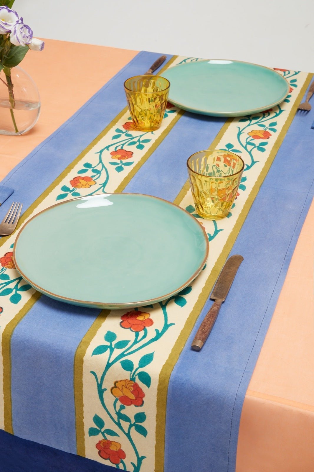 Varanasi Stripes Pervinch - Table Runner | Lisa Corti - Bon Ton goods