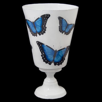 Vase with Dark Blue Butterflies - Bon Ton goods