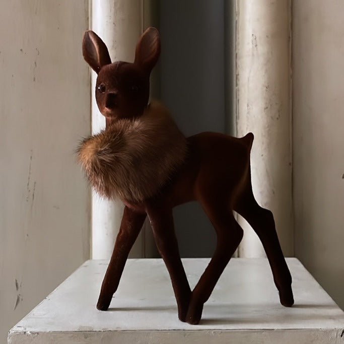 Velvet Bambi - Brown with Fur Collar - Bon Ton goods