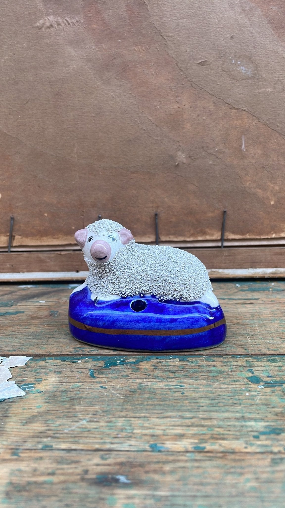 Vintage Ceramic Lamb Single-Stem Flower Holder - Bon Ton goods