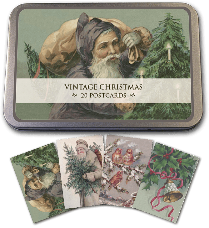 Vintage Christmas Tin of Postcards | Skona Ting - Bon Ton goods