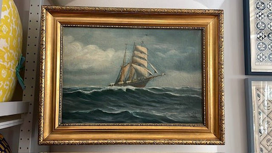 Vintage Clipper Ship Painting – Nantucket - Bon Ton goods