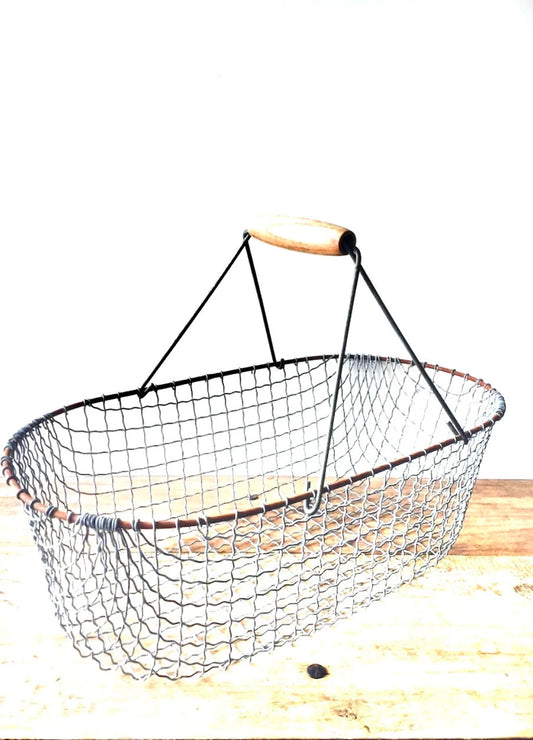 Vintage French Wire Market Basket - Bon Ton goods