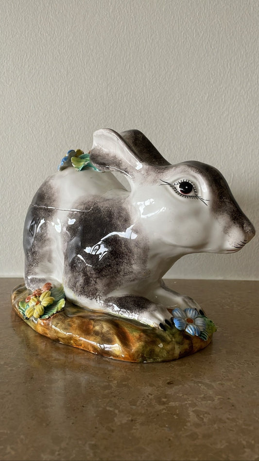 Vintage Italian Hand-Painted Rabbit Tureen - Bon Ton goods