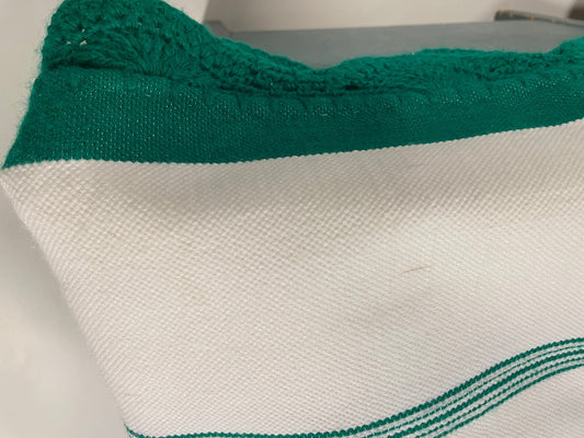 Vintage Moroccan Woven Cotton Throw – Deep Green (100 × 160 cm) - Bon Ton goods