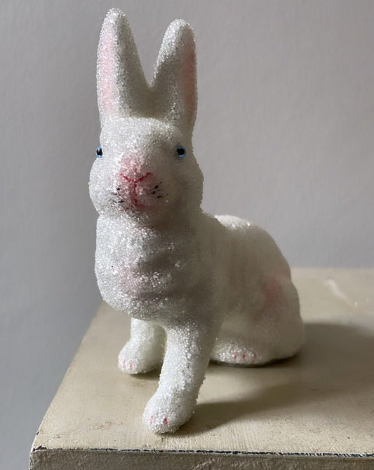 White Beaded Bunny Sitting | Ino Schaller - Bon Ton goods